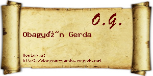 Obagyán Gerda névjegykártya